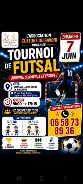 ⚽🔥 Tournoi de Futsal – 7 juin à Brignais 🔥⚽